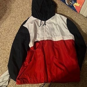 H&M red white and blue windbreaker